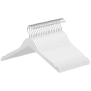 Songmics Kleiderbügel CRW003WT20, aus Ahornholz, weiß, 44cm breit, 20 Stück