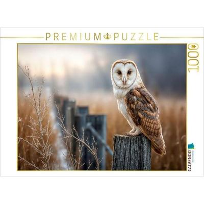 CALVENDO Puzzle Die Schleiereule, lautlos und anmutig | 1000 Teile Lege-Größe 64x48cm Foto-Puzzle für glückliche Stunden