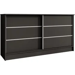 KOMMODE Mirela mit 2 Schiebetüren 160 cm, Schwarz