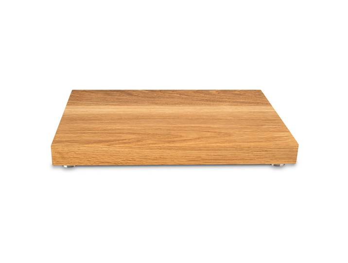 Schneidebrett, Eichefarben, Holz, Eiche, massiv, 33x3x22 cm, Handmade in Germany, schnittfeste Oberfläche, rutschfeste Füße, nachhaltig, nachwachsender Rohstoff, Küchenzubehör, Schneidebretter