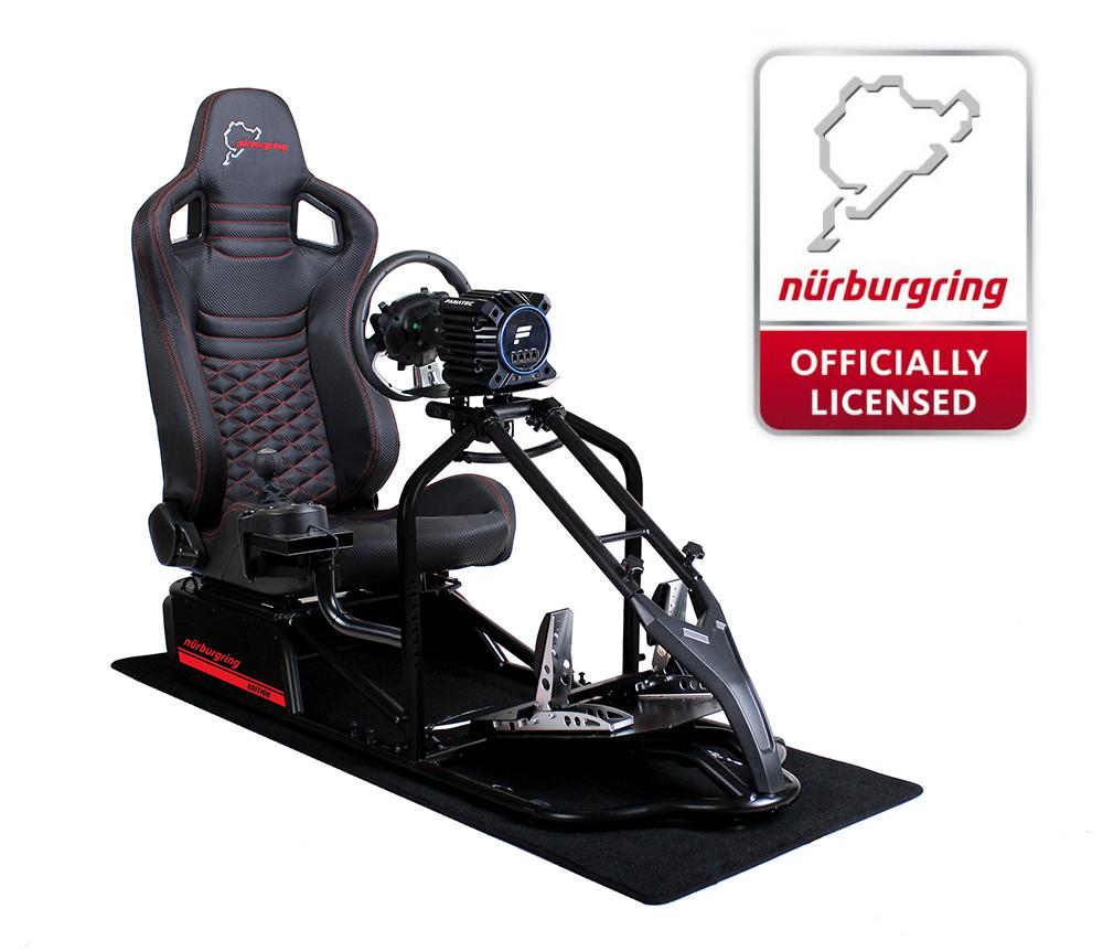 SIM Racing Cockpit Seat Pro Sim Rig SCHWARZ | Gaming Simulator Cockpit - Nürburgring Nordschleife Edition NN Edition Carbonfaser Look