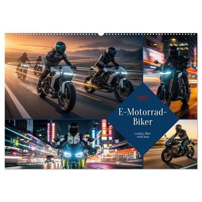 E-Motorrad-Biker (Wandkalender 2027 DIN A2 quer), CALVENDO Monatskalender