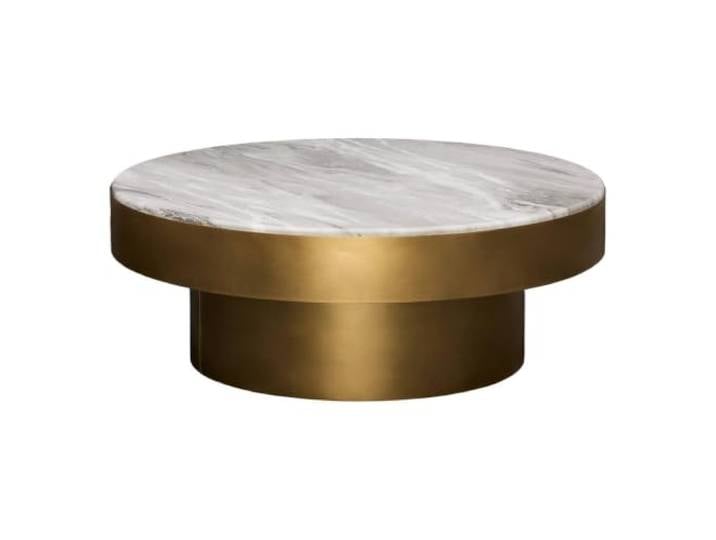 ATMOSPHERA CREATEUR D'INTERIEUR - Runder Beistelltisch Graphit, Durchmesser 80 cm, gold