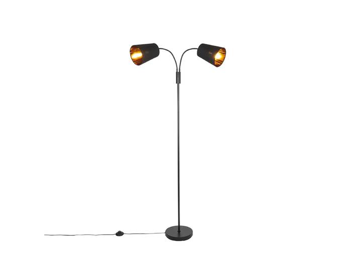 Lampadaire moderne noir 2 lumières - Carmen