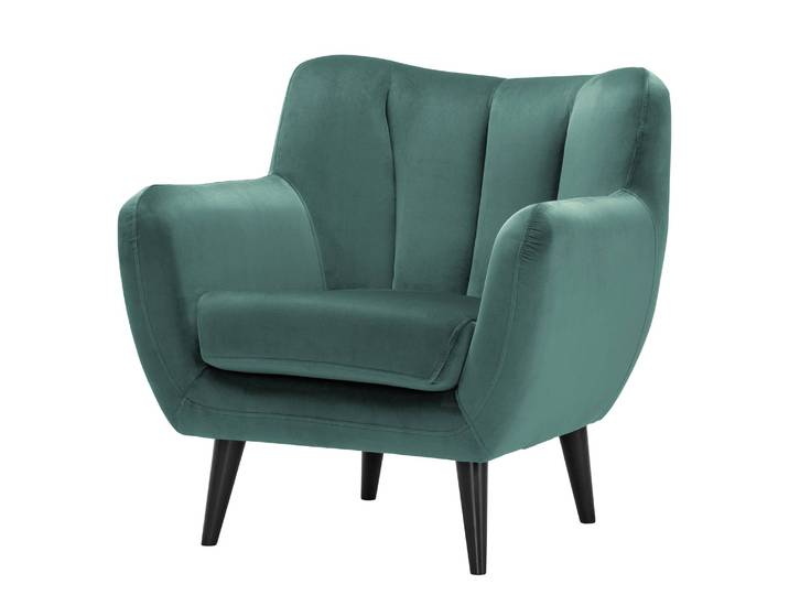 Fauteuil Polva I Bleu/Bleu pétrole Velours Ravi 84 x 82 x 81cm
