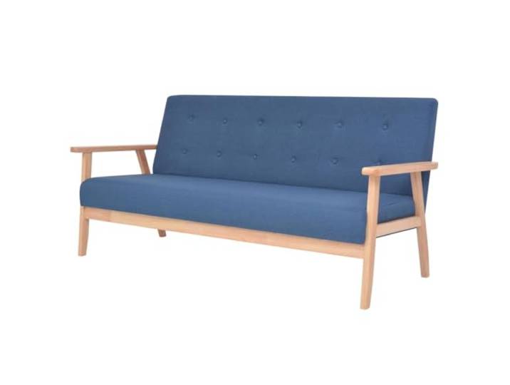 HEFZGDB Skandinavisches 3-Sitzer-Sofa Stoff Blau, Bequemes Polstermöbel mit Massivholzrahmen, Weicher Polyesterbezug und Dicke Schaumstoffpolsterung für Entspannung und Fernsehen,