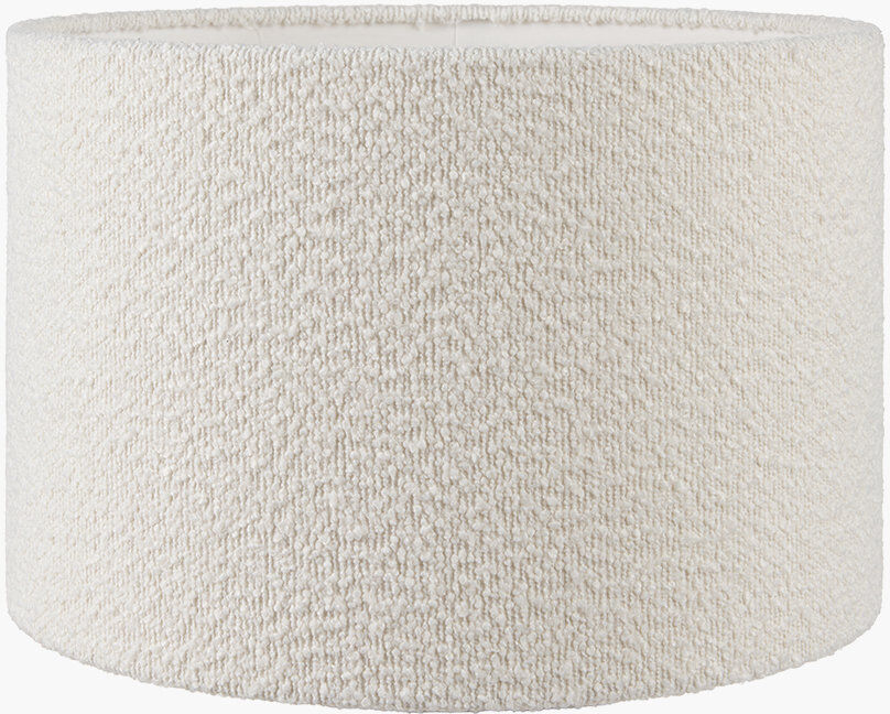 Mercury Drum Boucle Lamp Shade White 25cm H x 40cm W x 40cm D