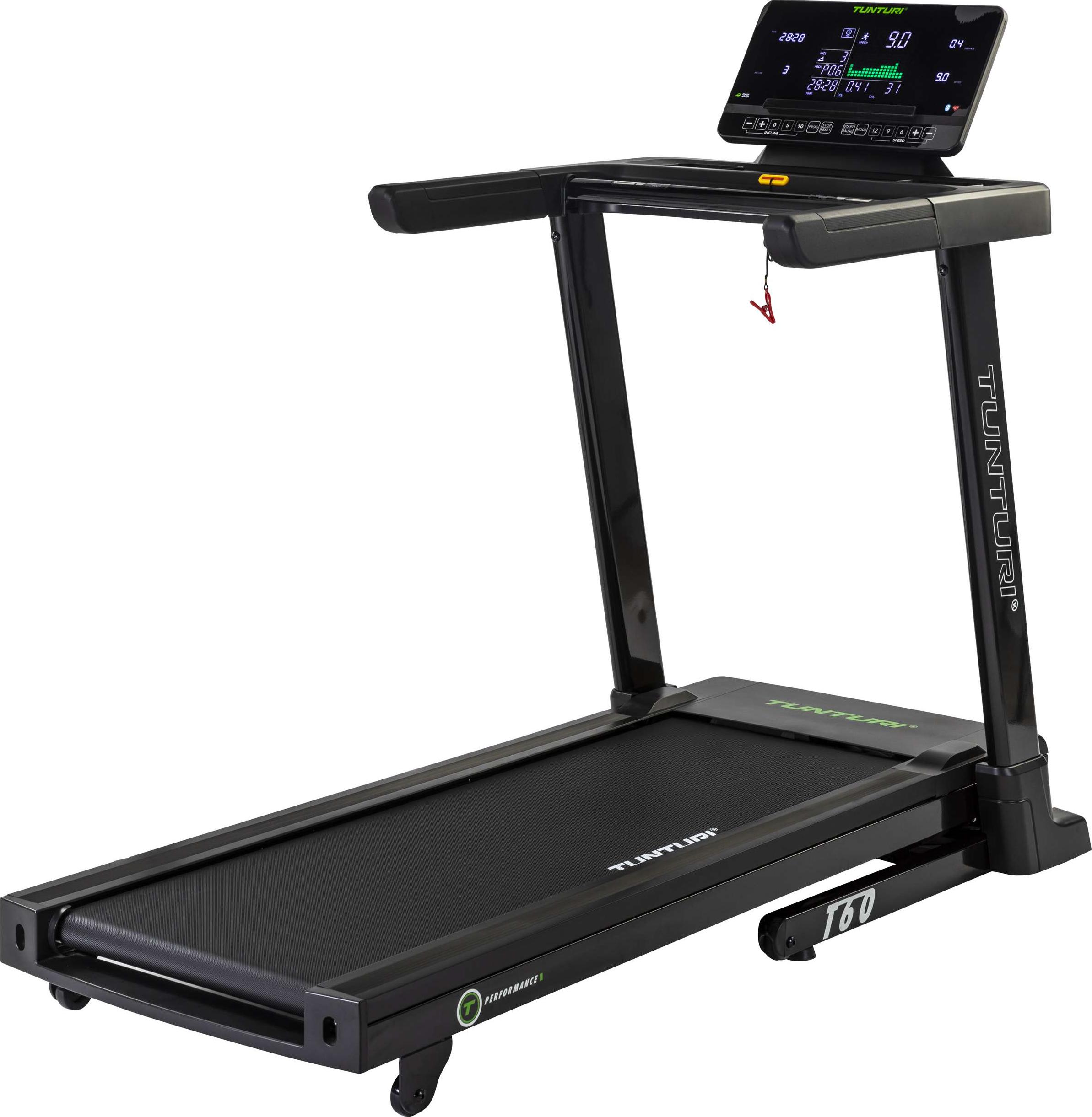 Tunturi T60 Performance Laufband Klappbar - Walking pad - Für zuhause - LED Monitor - Laufband mit 44 Trainingsprogrammen - 0.8-20.0km/h