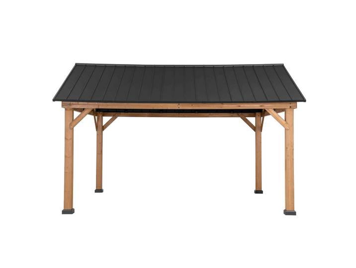 Pavillon, Holz, Zeder, 399.5x291.5x335.5 cm, wetterfest, Sonnenschutz, Pavillons