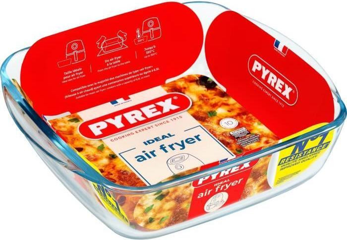 Pyrex Vierkante Airfryer-vorm van Borosilicaatglas, 25 x 22 cm