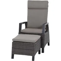 Relaxsessel Corido Grau mit Hocker