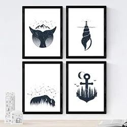POSTER Set mit 4 Marino Wald A4 Rahmenlos