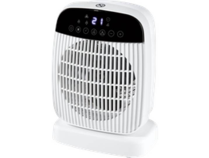 TRONIC® Radiateur soufflant avec LCD + télécommande (blanc)