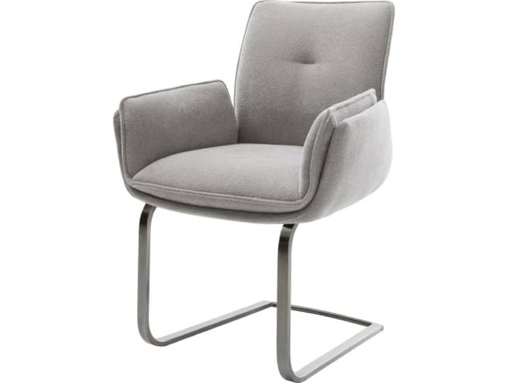 Schwingstuhl Nela-Flex Freischwinger flach Graphit Strukturstoff Soft Grau