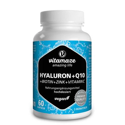 Hyaluronsäure 200 mg hochdos.+Coenzym Q10 vegan 60 St Kapseln