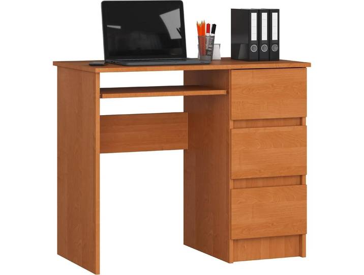 Akord Bureau 3 Tiroirs Ordinateur Droit Aulne 90X50X77