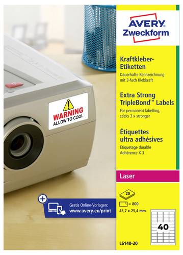 Etiketten 45,7x25,4mm stark haftend weiß VE=800 Stück