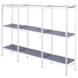 EURAST - Metallregal mit duraluminium-beinen 3 ebenen - 3407x470x1700 mm - 34074300