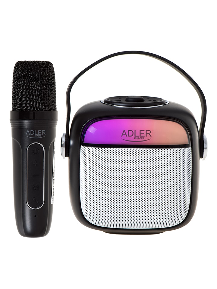 Adler Karaoke-Lautsprecher mit Mikrofon in Schwarz - onesize