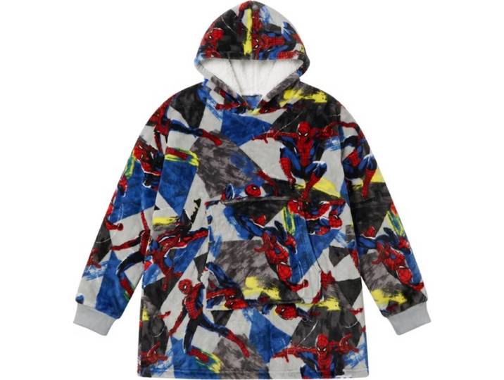 SpiderMan Hoodie Fleece Deken\, Jump - Volwassen - One Size