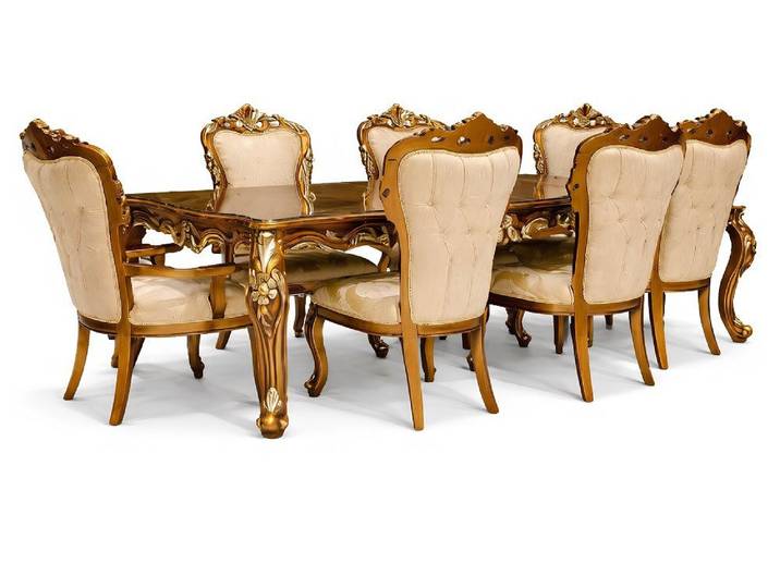 JVmoebel Esszimmer-Set Design Esszimmer Komplett Esstisch + 6x Stühle Klassisch Sofort