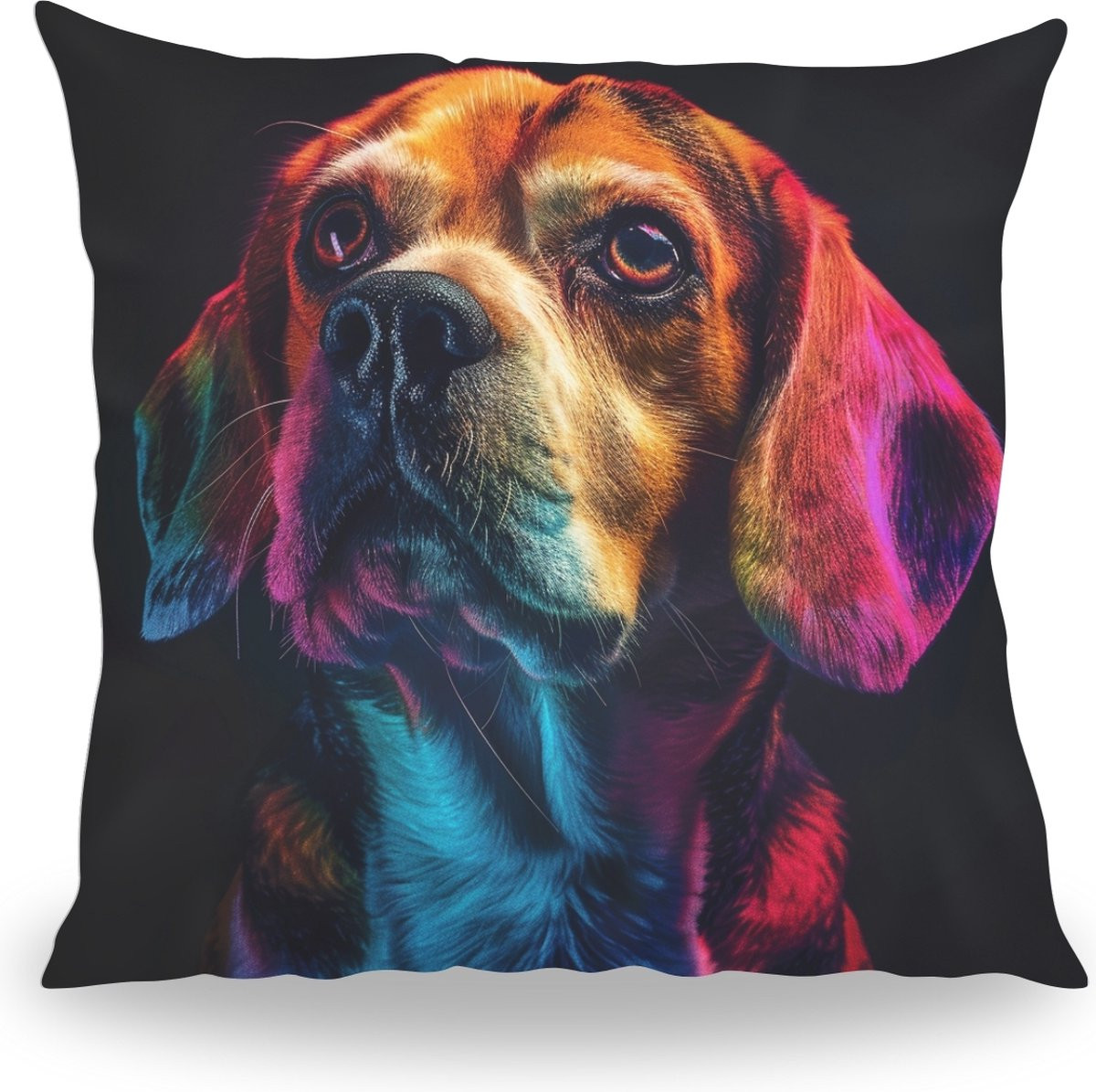PillowBuddies Kussen met Beagle Portret - 2 Kleuren - 30 cm
