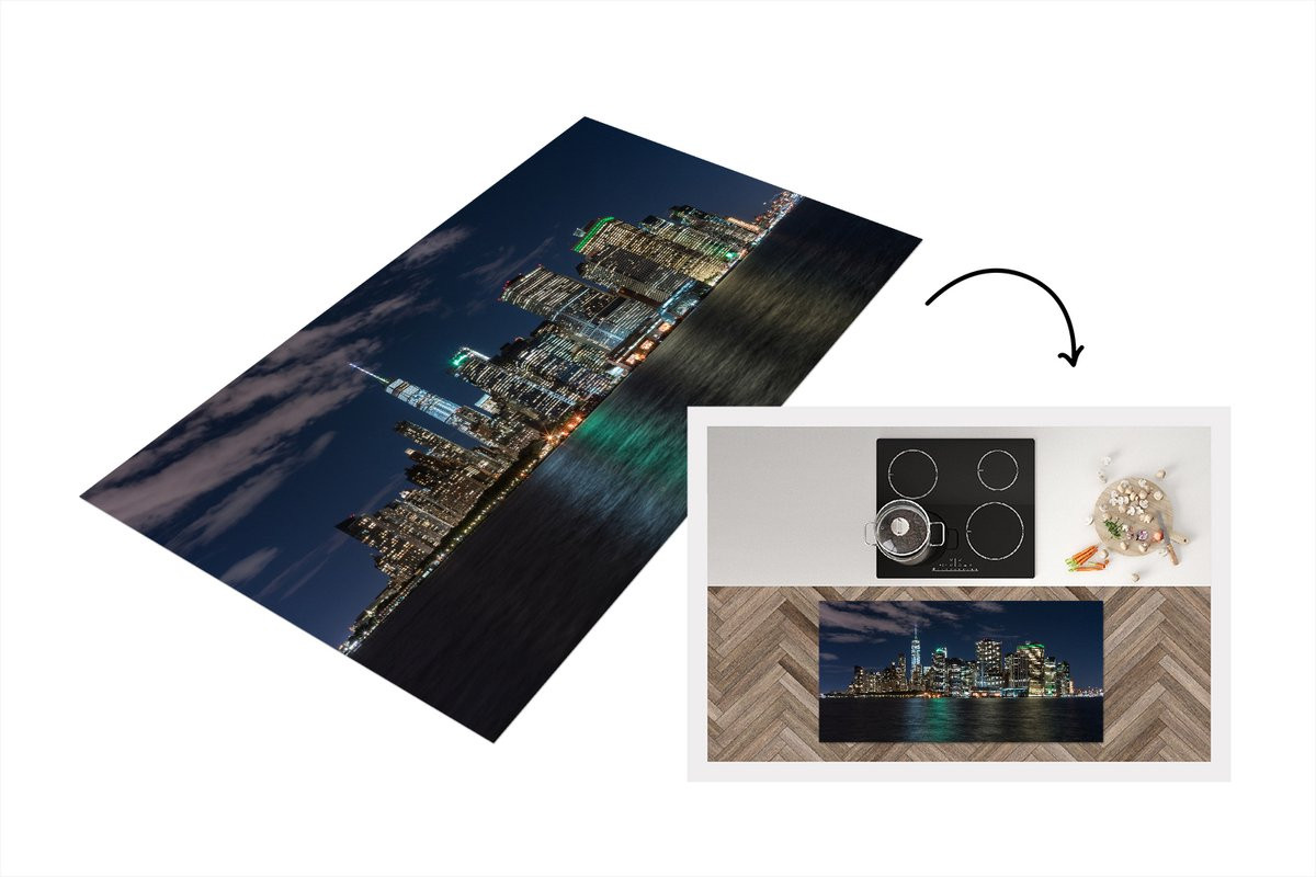 KitchenYeah Keukenloper New York Skyline Sterrenhemel - Vinyl - 120 x 60 cm