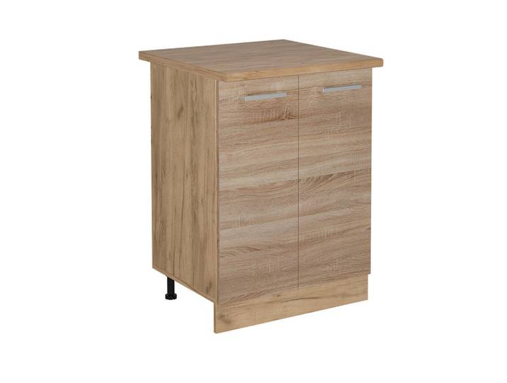 Vicco Küchenunterschrank R-Line Sonoma 60 cm, AP Eiche, Sonoma Eiche, Eichefarben, 1 Fächer, Rechteckig, 60x81.6x60 cm, Küchen, Küchenmöbel, Küchenschränke, Küchenunterschränke