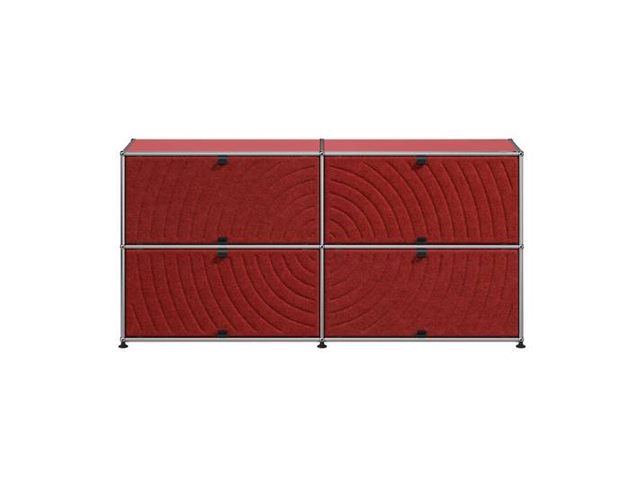 USM Haller Kommode M68 rot rubinrot 2-fach breit 4 Soft Panels 152.3x74x37.3 cm
