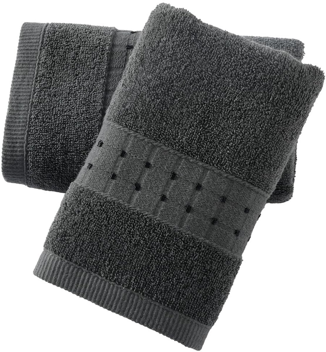 Merkloze set van 2 grijze handdoeken voor volwassenen, 65 x 30 cm
