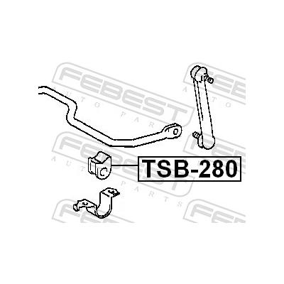 FEBEST Lagerung, Stabilisator TSB-280 Hinterachse für TOYOTA