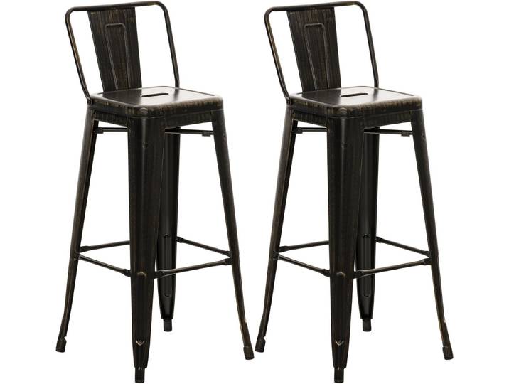 CLP Barhocker Mason (Set, 2er), aus Metall mit Fußstütze