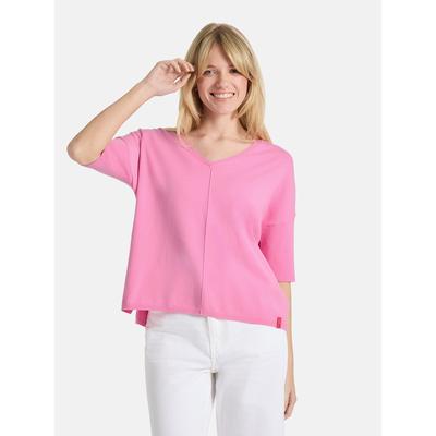 Kurzarmpullover LIEBLINGSSTÜCK "AmihanL", Damen, Gr. 34, pink (330, pearl), Obermaterial: 72% Viskose, 28% Polyester, lässig geschnitten, V-Ausschnitt, Pullover, aus Viskose