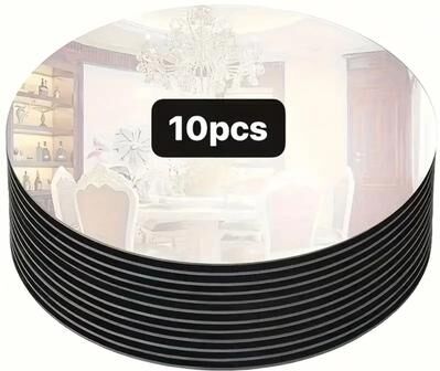Uplifted Finds Acrylic Round Dining Table Mirror Plate Set 30 Cm