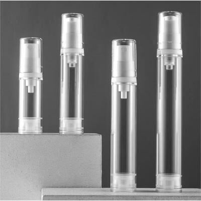 Inspired Living 5 Piece Airless Pump Bottle Set (5ml 10ml 15ml) Leak Resistant Refillable Travel Containers 15ml spray Bottle