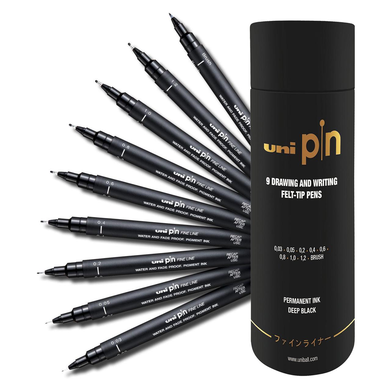 Uni-ball Uni - The Tube Finerliner - Black (9 pcs) (401228) (9x) (401228)