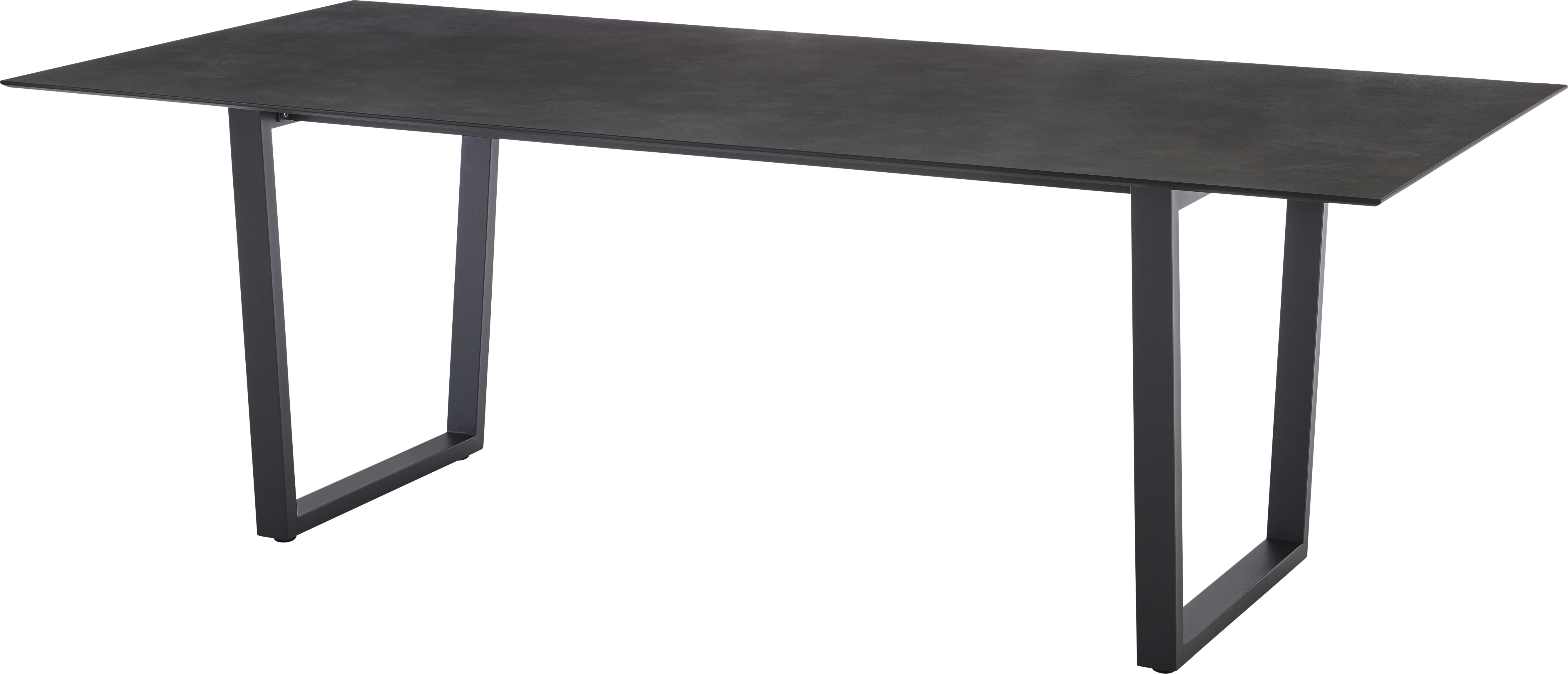 Diamond Garden Oxford Kufentisch HPL Granit dunkel Edelstahl Dunkelgrau 220x100 cm