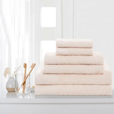 Superior 100-percent Egyptian Cotton Basket Weave 6-Piece Towel Set