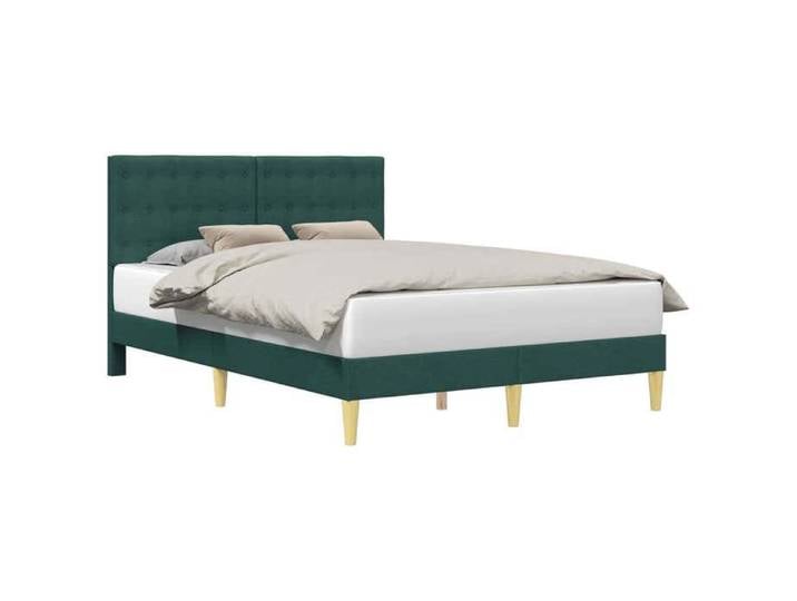 Lit chambre - Vert - Cadre de lit - avec tête de lit - Vert foncé 120x190 cm Tissu_17119