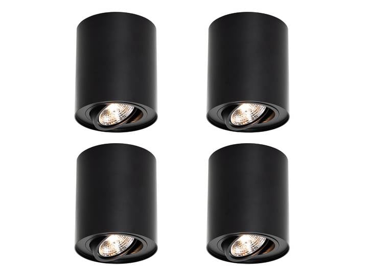 Lot de 4 spots de plafond modernes noirs orientables AR70 -