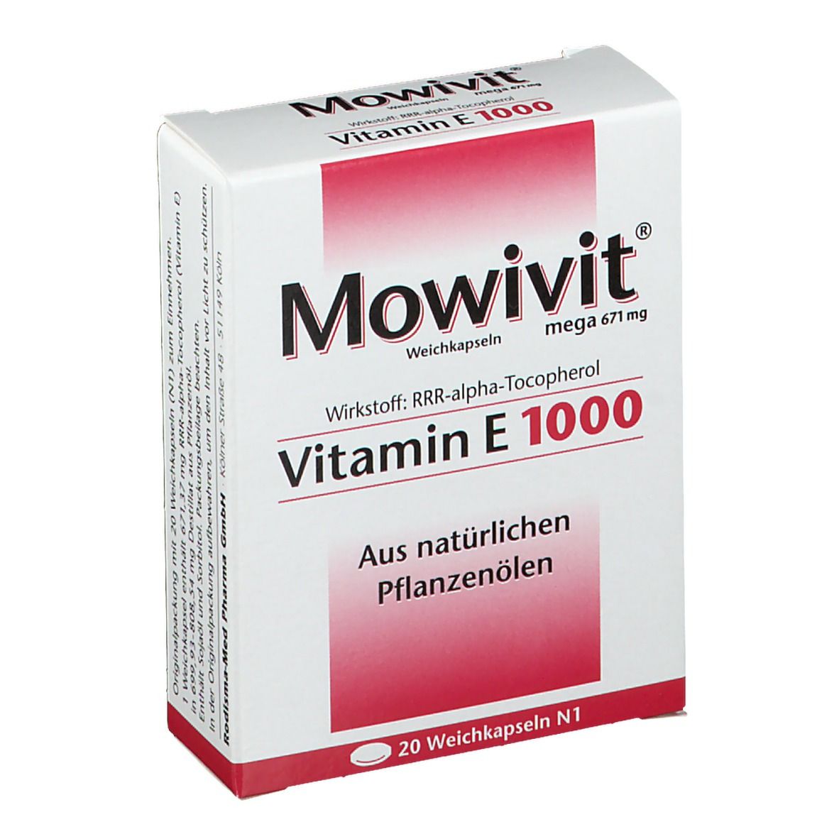 Mowivit Vitamin E 1000 Kapseln 20 St