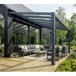 Palram - Canopia Aluminium Terrassenüberdachung Stockholm | Anthrazit | 341x588x324 cm - Anthrazit