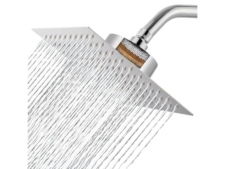 Gefilterter Duschkopf 20cm Regenduschkopf Chrom mit 20-Stufen-Filter