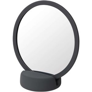 Blomus Kosmetikspiegel Sono Magnet 69160, anthrazit, 5-fach Vergrößerung, mit Standfuß, Ø Spiegel 17 cm