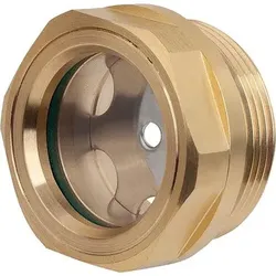 ÖLSCHAUGLAS MIT SECHSKANT MIT REFLEKTOR, D1=M33X1,5, D=38, MESSING, KOMP:SICHERHEITSGLAS