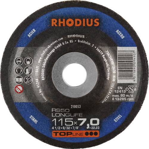 Rhodius 210053 RS50 LONGLIFE Schruppscheibe Stahl, Guss 25St.