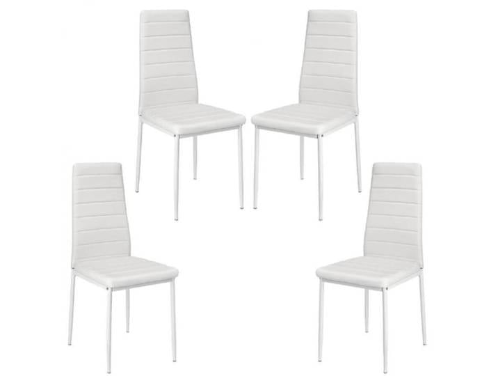 MIPAN. 4PCS CHAISE POLYVALENTE - CHAISE DE SALLE À MANGER AVEC DOSSIER - CHARGE MAXIMALE : 120 KG - 42*48*98 CM - BLANC