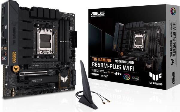 Mainboard, ASUS TUF GAMING B650M-PLUS WIFI, Micro-ATX, Wi-Fi, Realtek 2.5Gb Ethernet