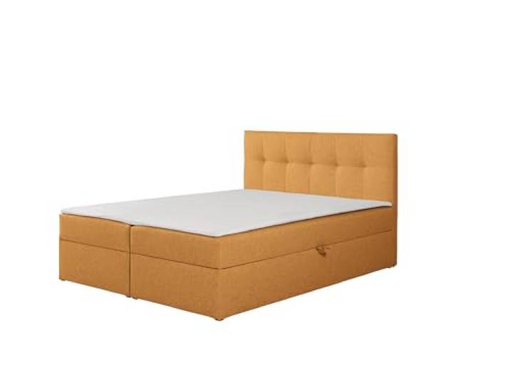 RAVIO Boxspringbett Toronto mit 2 Bettkästen, Bonell-Federkernmatratze H3, Schaumstoff-Topper im Set enthalten, Polsterbett mit Stauraum (Orange (Herbi 80), 140 x 200 cm)