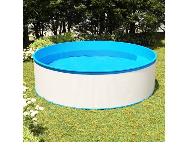 Piscine à remous 350x90 cm blanche pour l'extérieur, piscine de jeu aquatique pour la cour, piscine familiale de loisirs, fête aquatique estivale